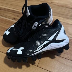 Under Armour Kids Black and White Cleats